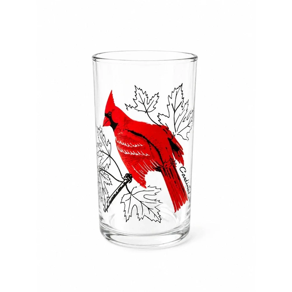 Vintage Style Bird Highball Glasses Set of 3 Cardinal Chickadee Baltimore Oriole